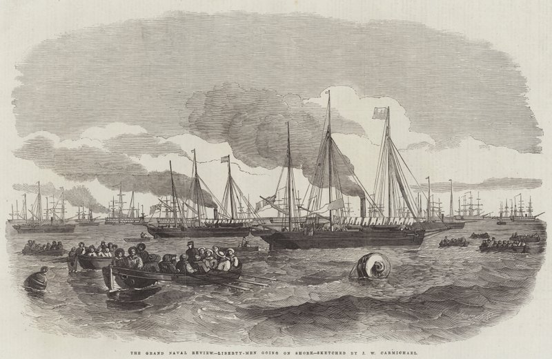 The Grand Naval Review, Liberty-Men na pobřeží od John Wilson Carmichael