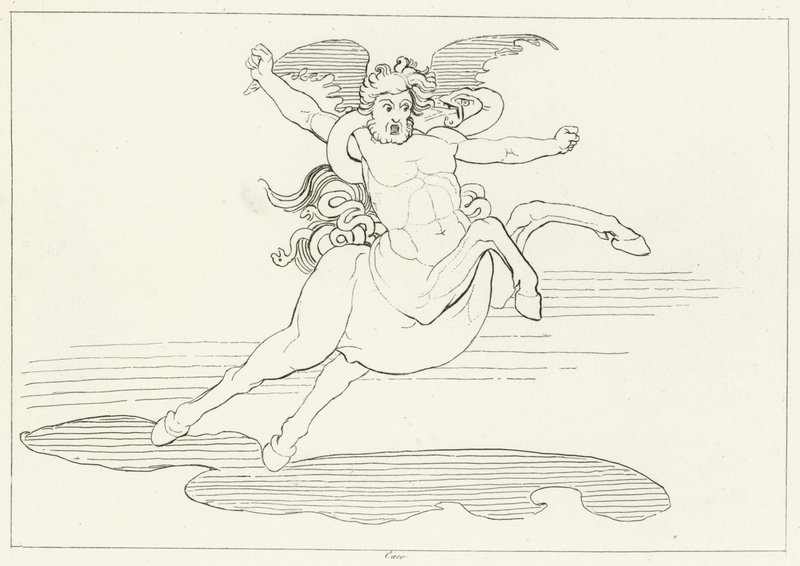 Cacus, Inferno, Canto 25 (rytina) od John (after) Flaxman