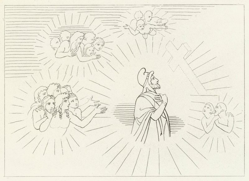 Heavenly Splendours, Paradise, Canto 20 (rytina) od John (after) Flaxman