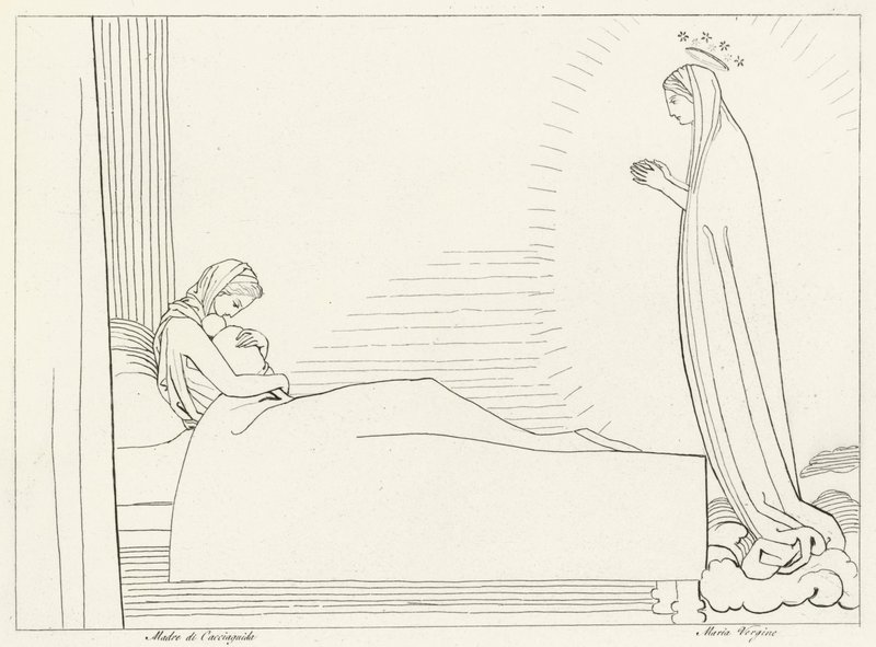 Zrození Cacciaguidy, ráj, Canto 15 (rytina) od John (after) Flaxman