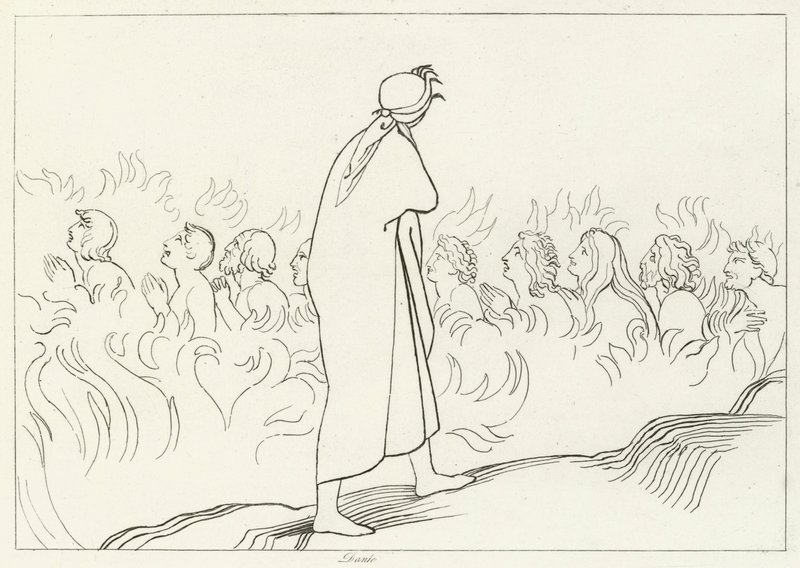 The Carnal, Purgatory, Canto 25 (rytina) od John (after) Flaxman