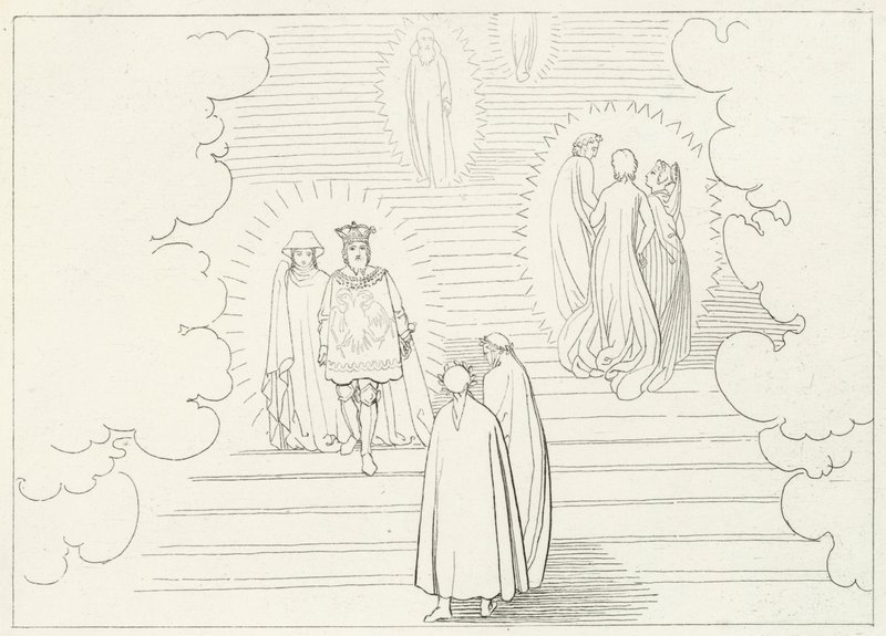 The Celestial Steps, Paradise, Canto 21 (rytina) od John (after) Flaxman