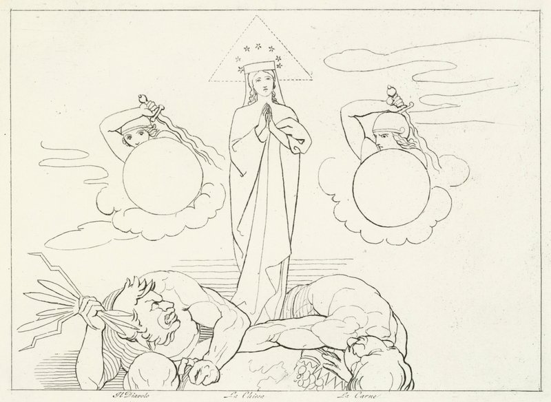 The Church Militant, Paradise, Canto 25 (rytina) od John (after) Flaxman