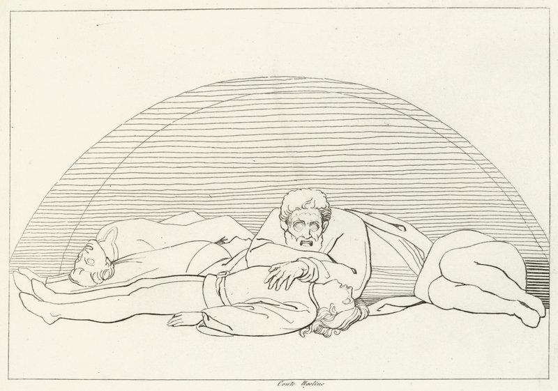 Smrt Ugolina, Inferno, Canto 33 (rytina) od John (after) Flaxman
