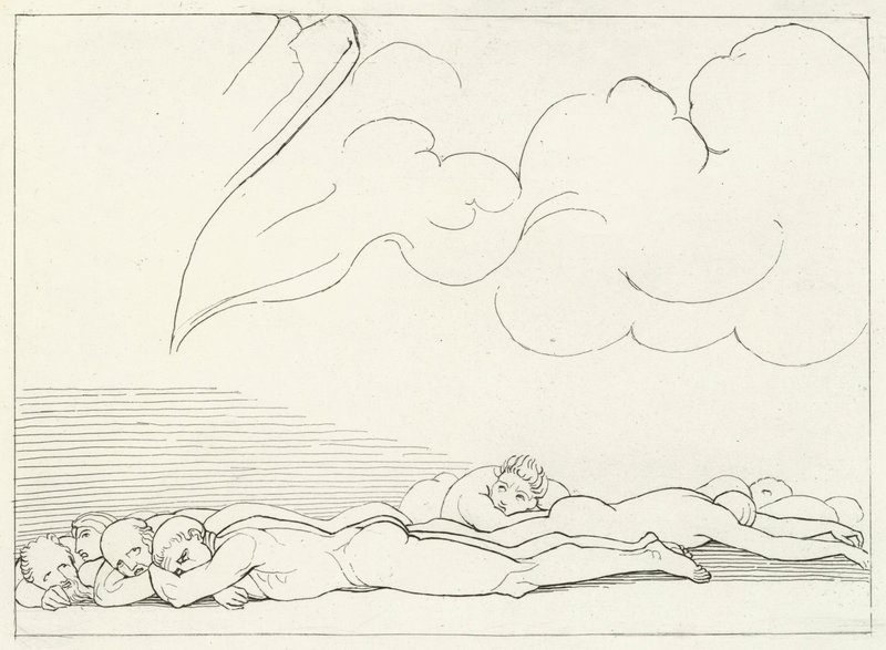 Zemětřesení, očistec, Canto 20 (rytina) od John (after) Flaxman