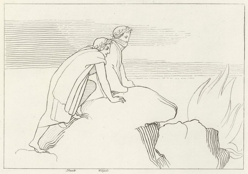 Plamenný záliv, Inferno, Canto 26 (rytina) od John (after) Flaxman