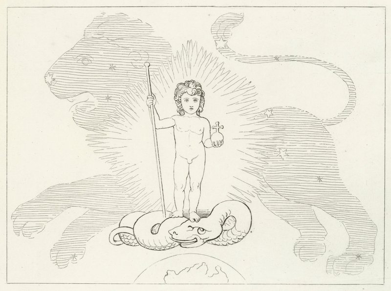 The Infant Spasitel, Paradise, Canto 16 (rytina) od John (after) Flaxman