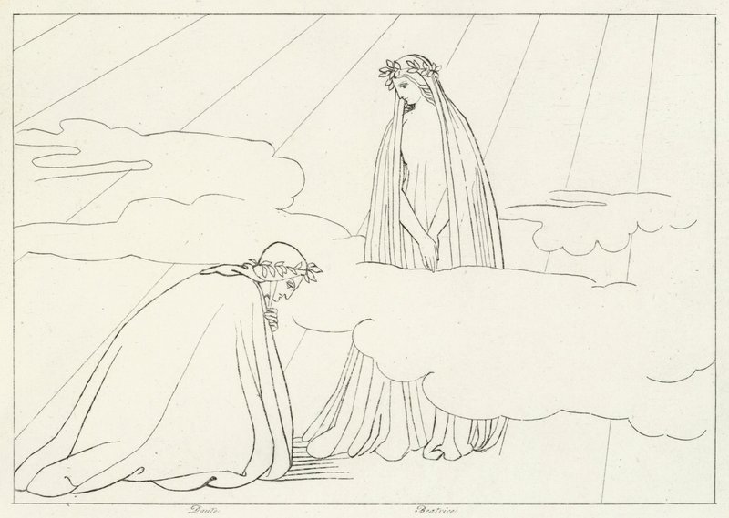 Lunární koule, ráj, Canto 2 (rytina) od John (after) Flaxman