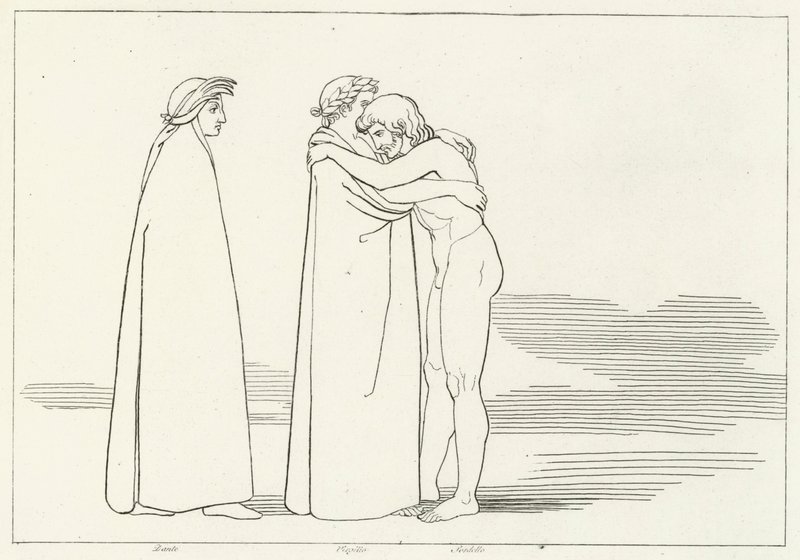 Setkání se Sordello, Očistec, Canto 6 (rytina) od John (after) Flaxman