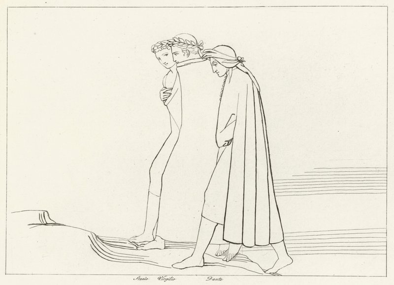Setkání se Statiem, Očistec, Canto 21 (rytina) od John (after) Flaxman