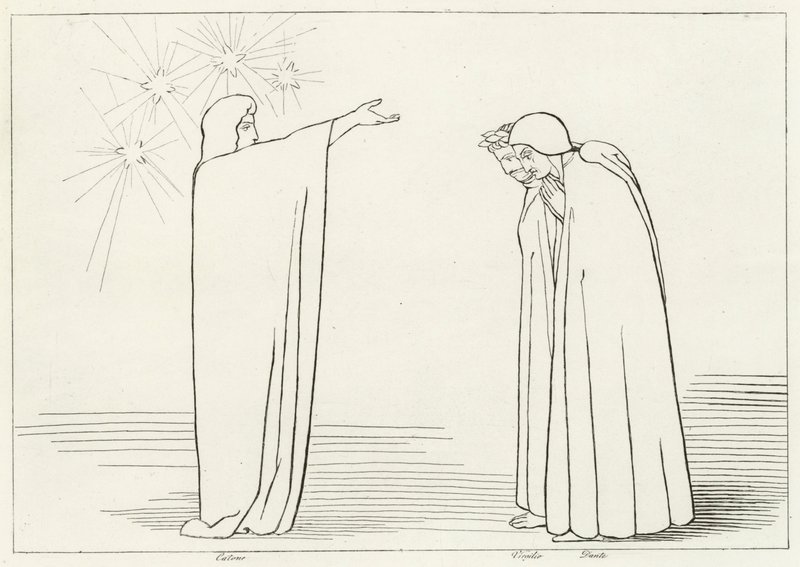 The Mountain of Probatory, Očista, Canto 1 (rytina) od John (after) Flaxman