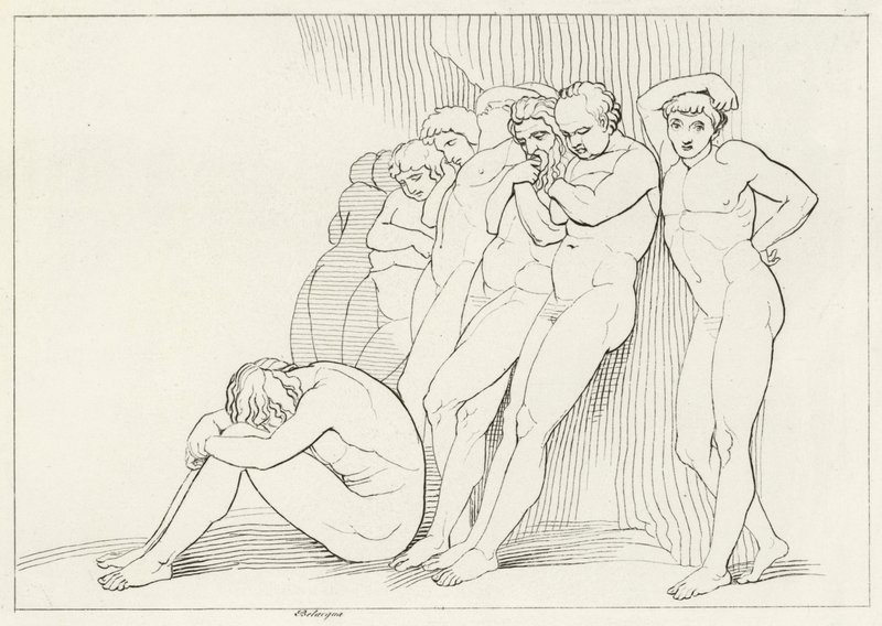 The Negligent, Purgatory, Canto 4 (rytina) od John (after) Flaxman