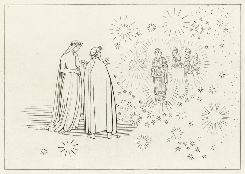 Planeta Merkur, ráj, Canto 5 (rytina) od John (after) Flaxman