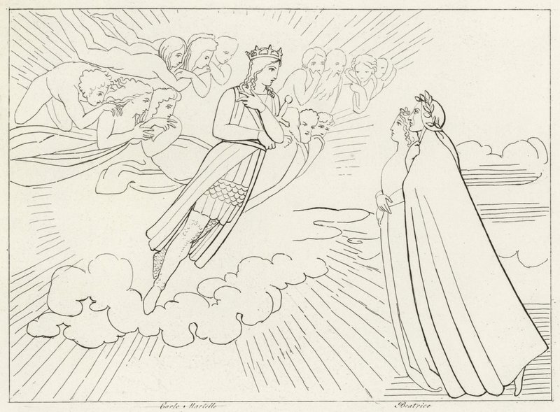 Planeta Venuše, ráj, Canto 8 (rytina) od John (after) Flaxman