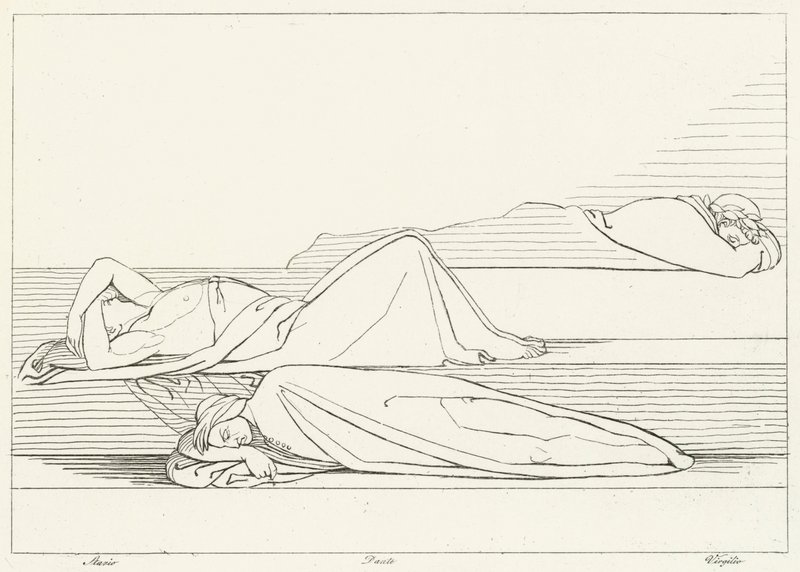 The Poets Reposing, Očista, Canto 27 (rytina) od John (after) Flaxman