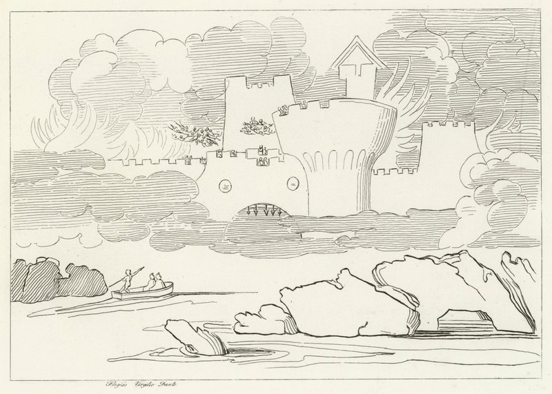The Pool of Envy, Inferno, Canto 8 (rytina) od John (after) Flaxman