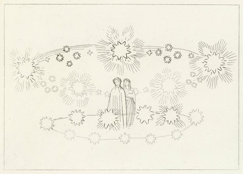 The Region of the Sun, Paradise, Canto 10 (rytina) od John (after) Flaxman