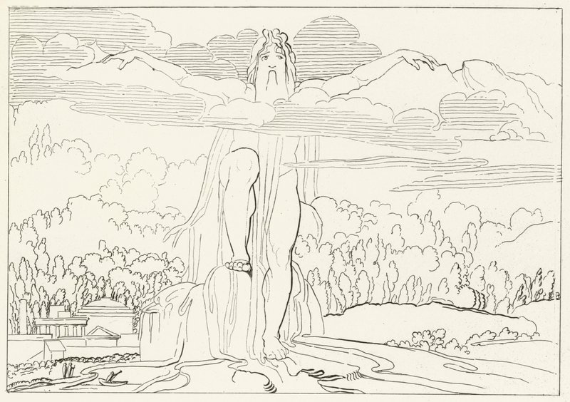 Socha čtyř kovů, Inferno, Canto 14 (rytina) od John (after) Flaxman