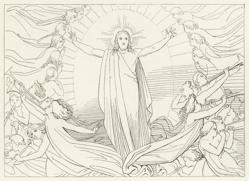 Triumph of Christ, Paradise, Canto 23 (rytina) od John (after) Flaxman