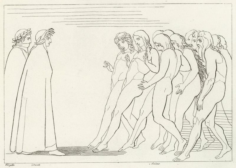 Předsíň očistce, Očistec, Canto 3 (rytina) od John (after) Flaxman