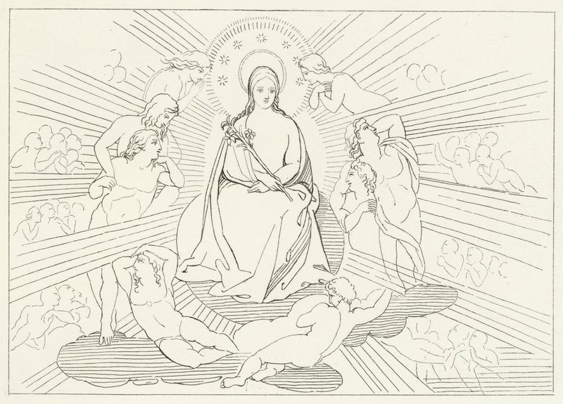 Panna Maria, ráj, Canto 31 (rytina) od John (after) Flaxman