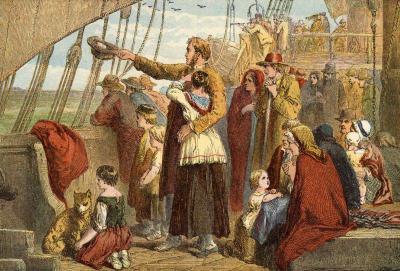 Last Sight of Old England (barevná rytina) od John (after) Gilbert
