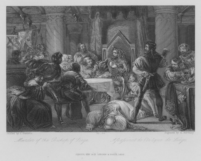 Vražda biskupa z Lutychu (rytina) od John (after) Gilbert
