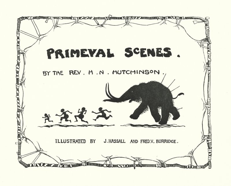 Ilustrace na titulní straně knihy Primeval Scenes (litografie) od John (after) Hassall