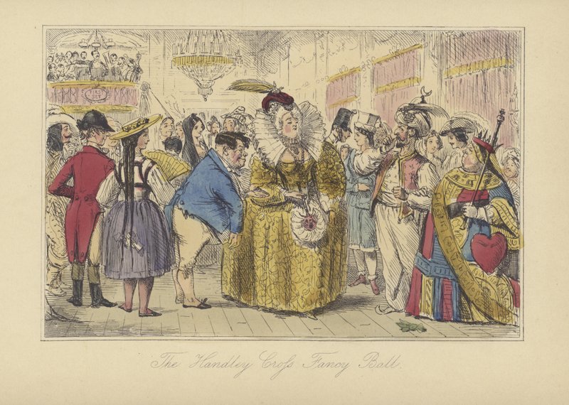 The Handley Cross Fancy Ball (barevný lept) od John (after) Leech
