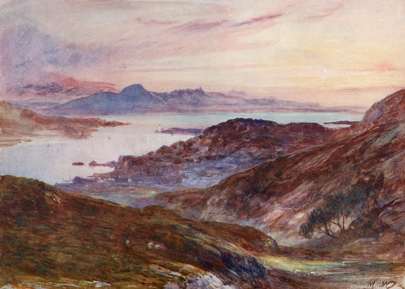 Skye, od Strome Ferry (barevná litografie) od John (after) MacWhirter
