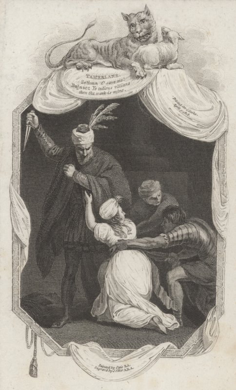 Scéna z Tamerlane od Nicholase Rowe (rytina) od John (after) Opie