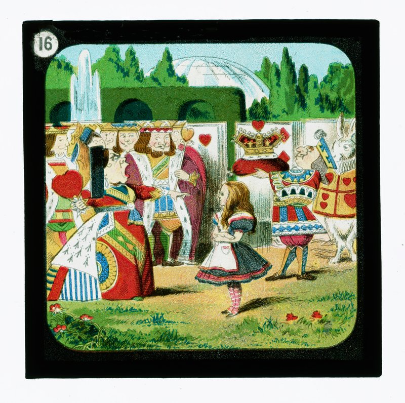 Alenka v říši divů, sklíčka s barevnými lucernami (skluzavka s lucernami) od John (after) Tenniel