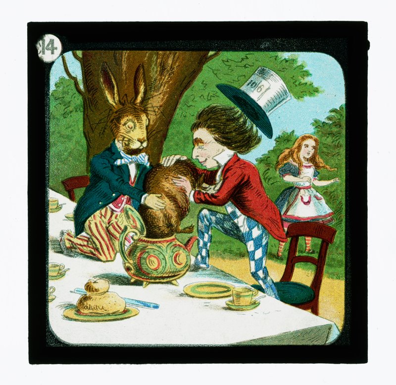 Alenka v říši divů, sklíčka s barevnými lucernami (skluzavka s lucernami) od John (after) Tenniel