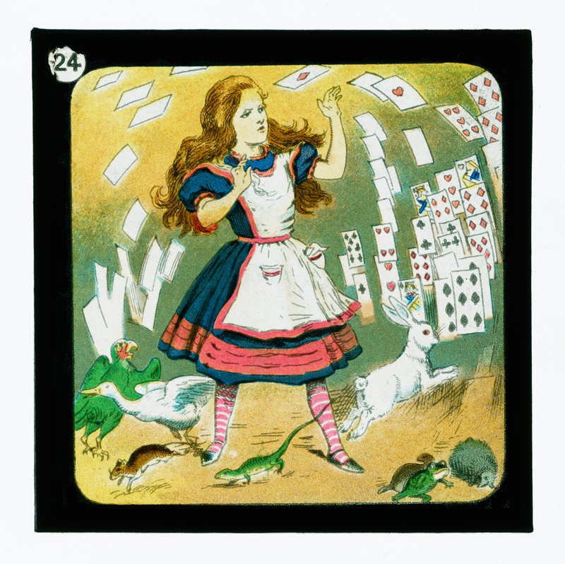 Alenka v říši divů, sklíčka s barevnými lucernami (skluzavka s lucernami) od John (after) Tenniel