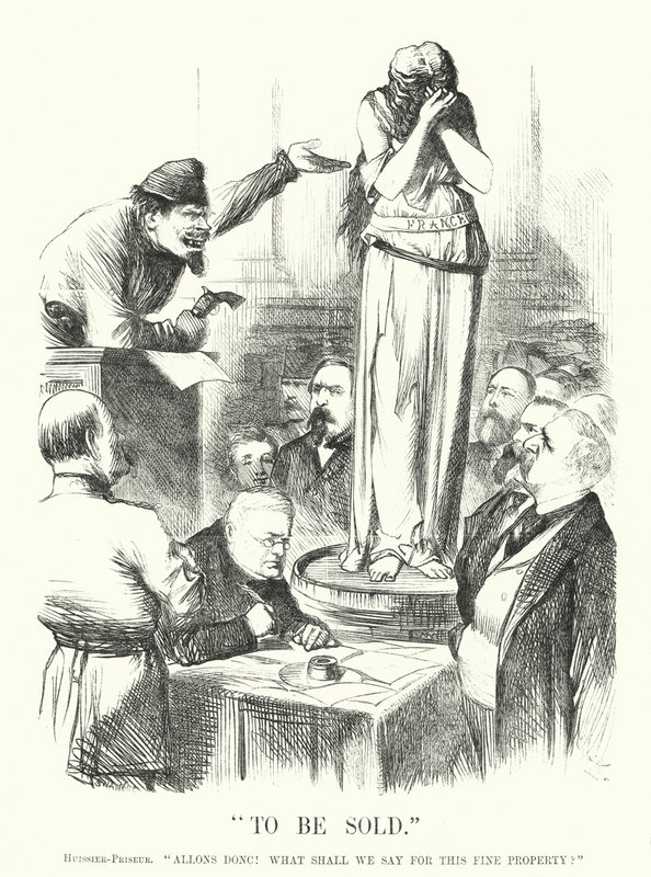 Punch cartoon: To Be Sold - The Paris Commune (rytina) od John (after) Tenniel