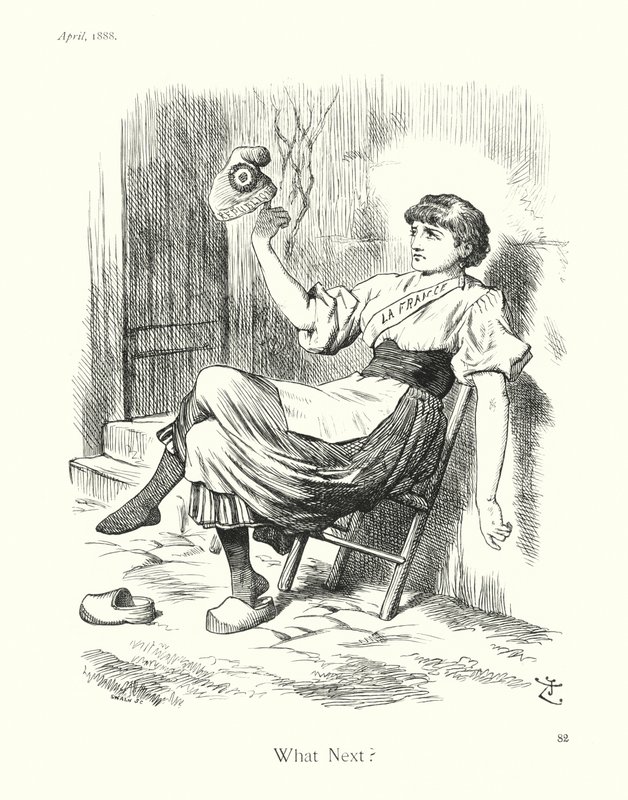 Karikatura Sira Johna Tenniela: Co dál (rytina) od John (after) Tenniel