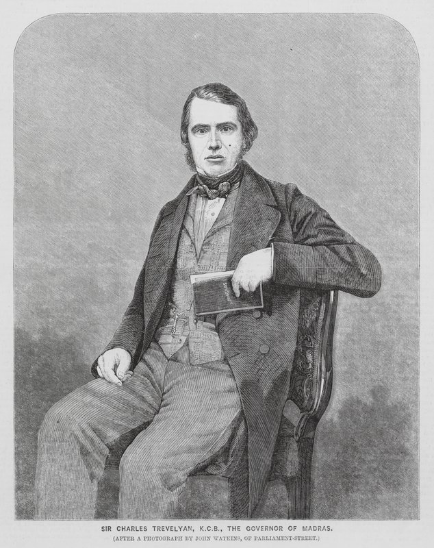 Sir Charles Trevelyan, britský koloniální správce (rytina) od John (after) Watkins