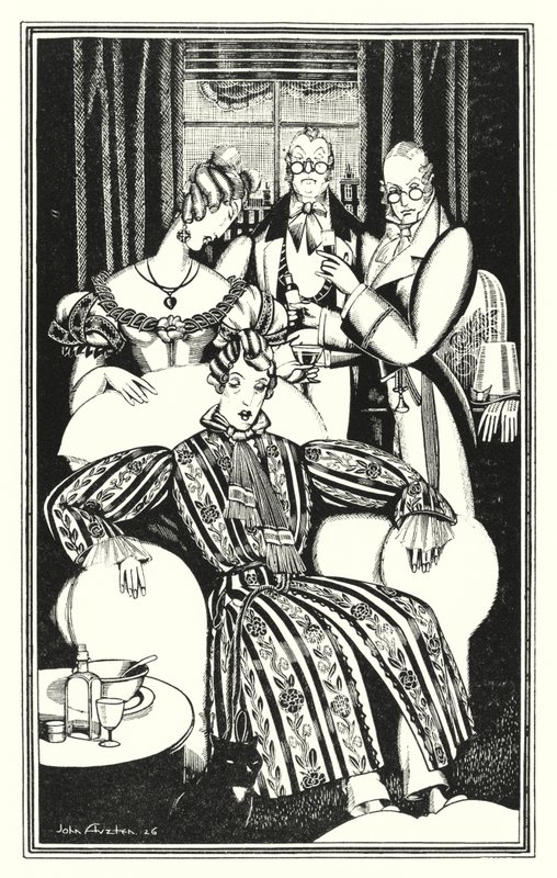 Ilustrace pro Dona Juana od Lorda Byrona: Nevím, jak to bylo, ale onemocněl (litho) od John Austen