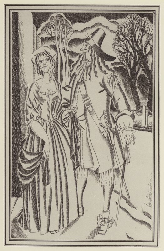 Ilustrace pro Moll Flanders od Daniela Defoe (litho) od John Austen