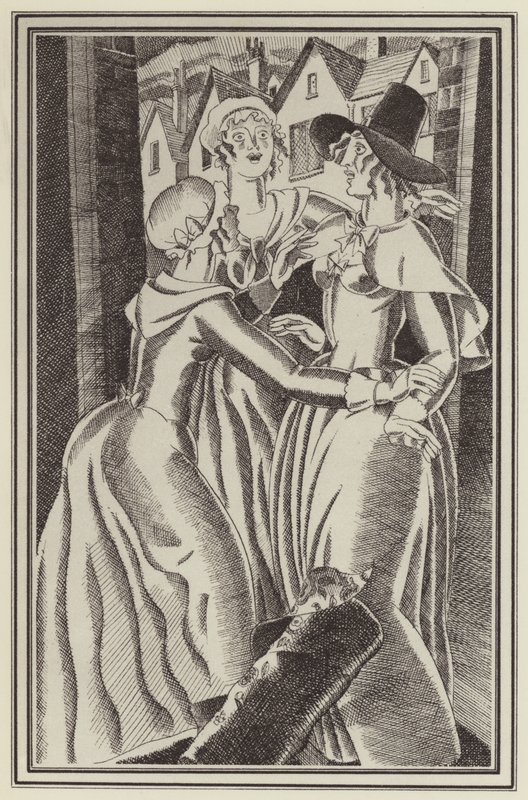 Ilustrace pro Moll Flanders od Daniela Defoe (litho) od John Austen