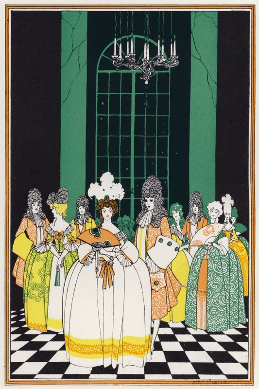 Ilustrace pro "Rogues In Porcelain", Různé básně osmnáctého století (barevné lito) od John Austen