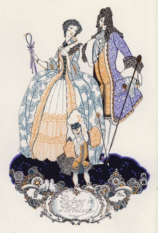 Ilustrace pro "Rogues In Porcelain", Různé básně osmnáctého století (barevné lito) od John Austen