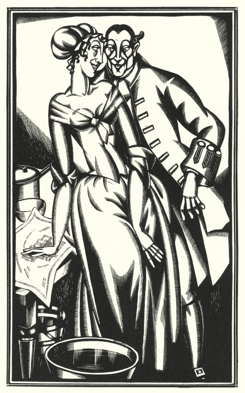 Ilustrace pro Tristram Shandy od Laurence Sterne (litho) od John Austen