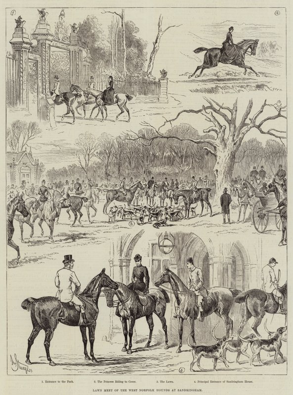 Lawn Set of West Norfolk Hounds v Sandringhamu od John Bagnold Burgess
