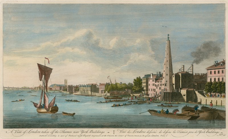 Pohled na Londýn z Temže poblíž York Buildings od John Boydell