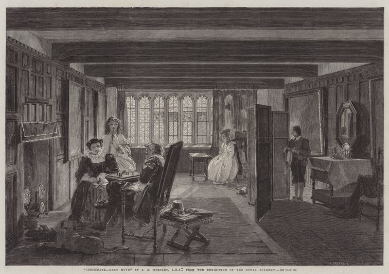 Mat, Next Move, z výstavy Královské akademie od John Callcott Horsley