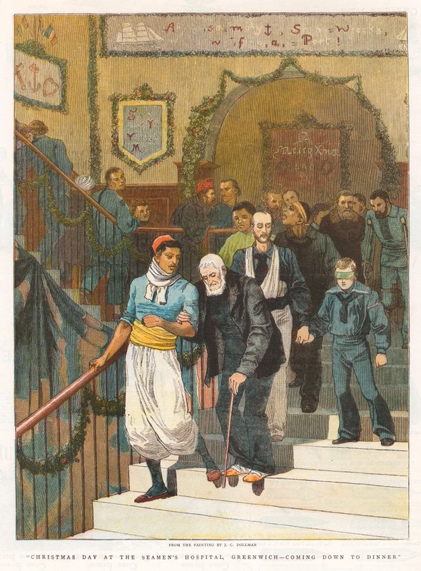 Štědrý den v Námořnické nemocnici v Greenwichi od John Charles Dollman