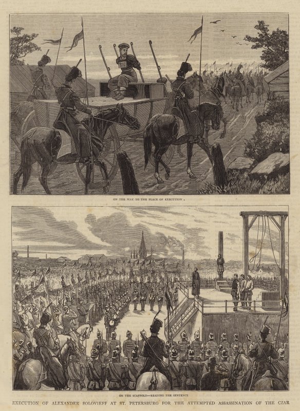 Poprava Alexandra Solovieffa v Petrohradě za pokus o atentát na cara od John Charles Dollman