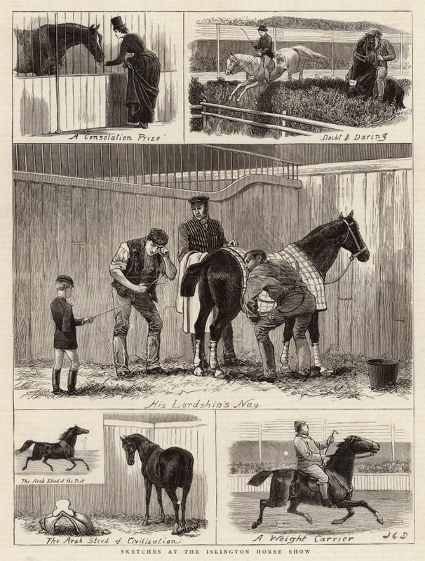 Náčrtky na Islington Horse Show od John Charles Dollman