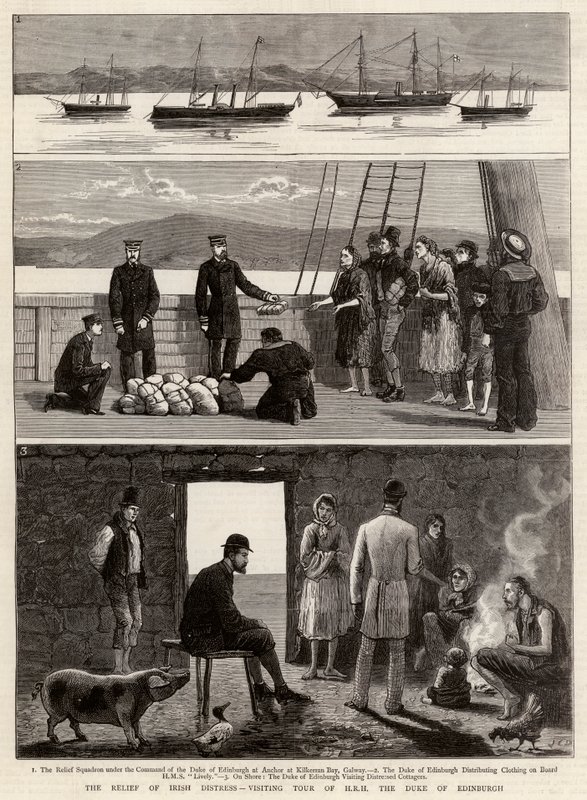 The Relief of Irish Distress, Návštěvní prohlídka HRH vévody z Edinburghu od John Charles Dollman